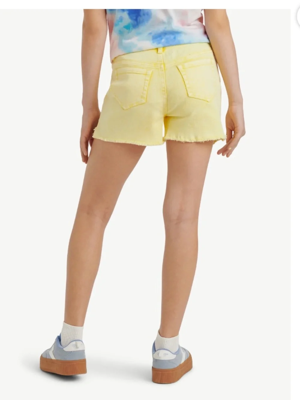 Sponge Bob Justice Girls Yellow Sequin Denim Shorts Size 8 NWT